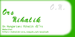 ors mihalik business card